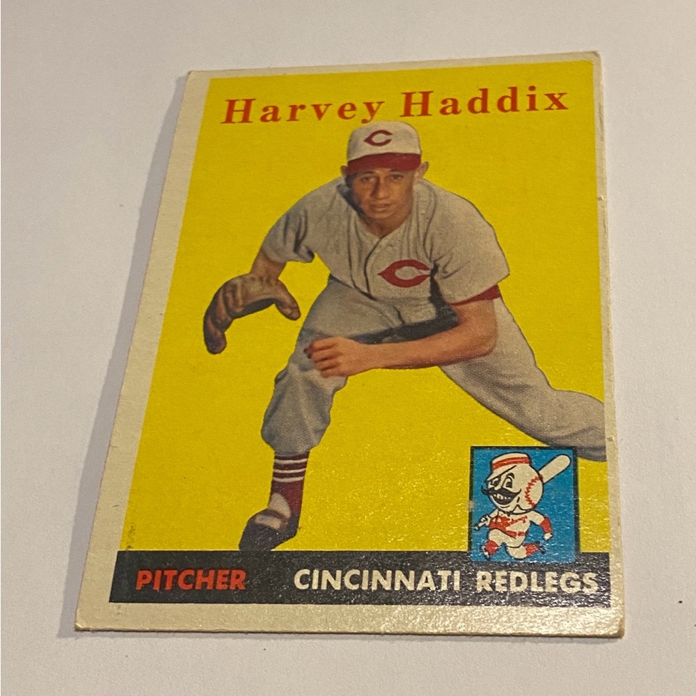 Harvey Haddix 1958 Topps Baseball Card #118 Cincinnati Redlegs Vintage - Picture 3 of 3